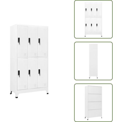 The Living Store Taquilla de acero blanco 90x45x180 cm - Taquilla