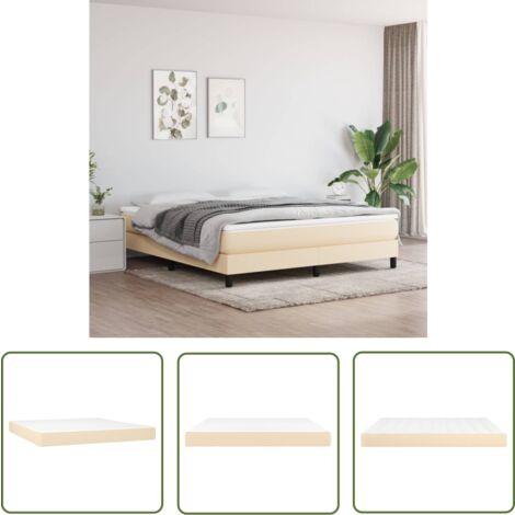 The Living Store Taschenfederkernmatratze Creme 180x200x20 cm Stoff - Taschenfederkernmatratze - Matratze - Cremefarbene Matratze - Doppelbettmatratze - Bettwäsche