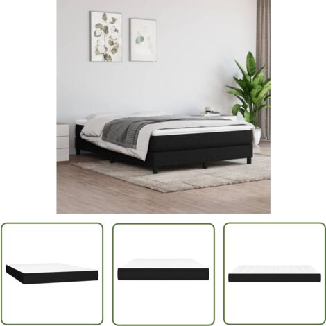 The Living Store Taschenfederkernmatratze Schwarz 140x190x20 cm Stoff - Taschenfederkernmatratze - Matratze - Doppelbettmatratze - Schlafkomfort - Schlafsystem
