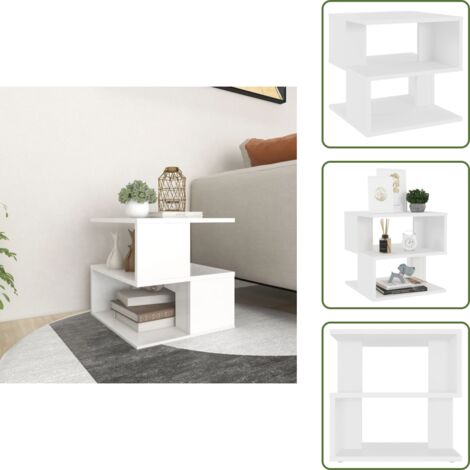 The Living Store Tavolino Bianco 40x40x40 cm in Legno Multistrato - Tavolino in legno