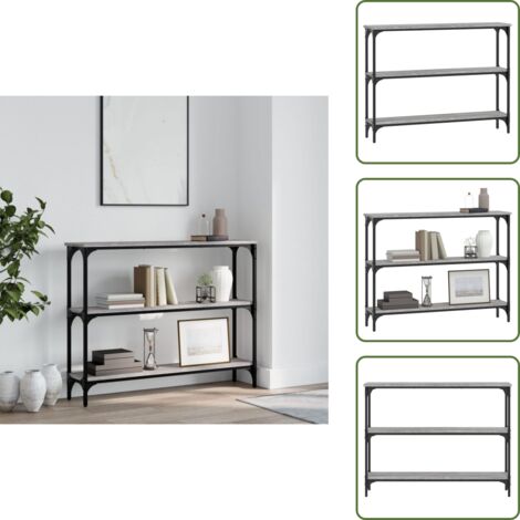 The Living Store Tavolino Consolle Grigio Sonoma 100x22,5x75cm Legno Multistrato - Tavolo da ingresso