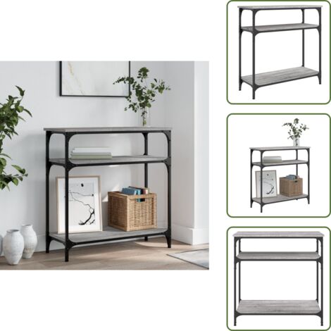 The Living Store Tavolino Consolle Grigio Sonoma 75x29x75cm in Legno Multistrato - Tavolino da ingresso