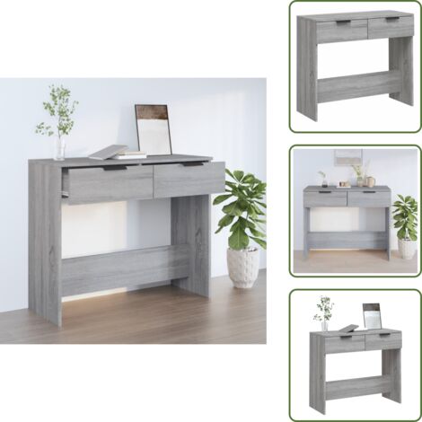The Living Store Tavolino Consolle Grigio Sonoma 90x36x75 cm Legno Multistrato - Tavolino ingresso