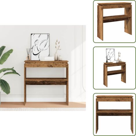 The Living Store Tavolino Consolle Legno Antico 80x30x80 cm in Truciolato - Tavolo consolle legno antico