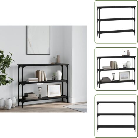 The Living Store Tavolino Consolle Nero 100x22,5x75 cm in Legno Multistrato - Tavolino da ingresso