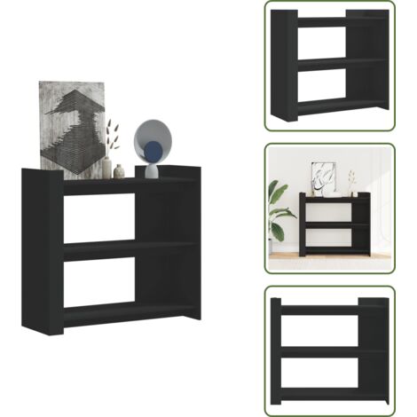 The Living Store Tavolino Consolle Nero 100x35x90 cm in Legno Multistrato - Tavolo consolle