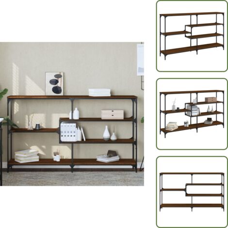 The Living Store Tavolino Consolle Rovere Marrone 160x32x95 cm Legno Multistrato - Tavolo da ingresso