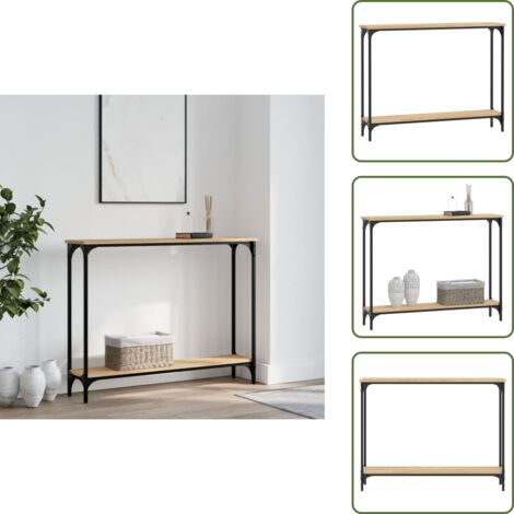 The Living Store Tavolino Consolle Rovere Sonoma 100x22,5x75cm Legno Multistrato - Tavolo da ingresso