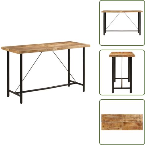 The Living Store Tavolino da Bar 180x70x107 cm Legno Massello di Mango e Ferro - Tavolo da bar
