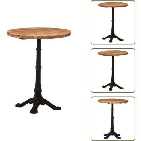The Living Store Tavolino da Bistrot Ø60x76 cm in Legno Massello di Acacia - Tavolo da Bistrot