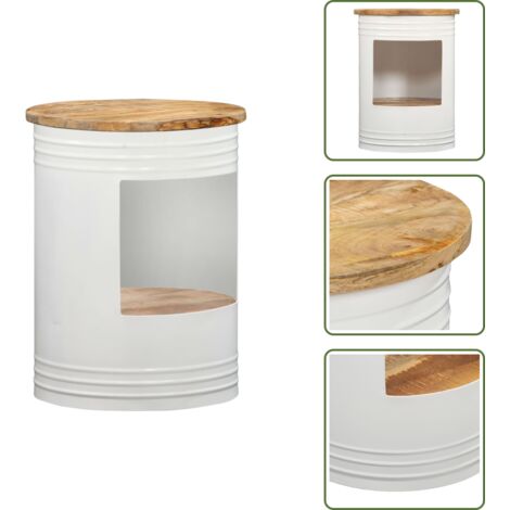 The Living Store Tavolino da Caffè 43x55 cm in Legno Massello di Mango - Tavolino in legno massello