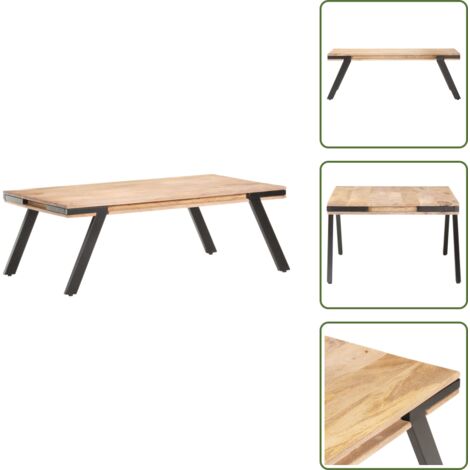 The Living Store Tavolino da Salotto 114x65x40 cm in Legno Massello di Mango - Tavolino in legno di mango