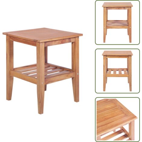 The Living Store Tavolino da Salotto 40x40x50 cm Quadrato Legno Massello di Teak - Tavolino in legno di teak