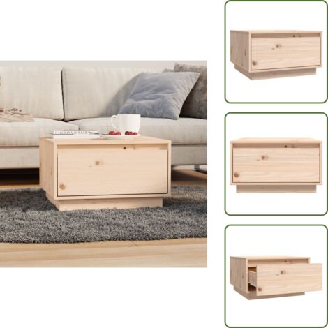 The Living Store Tavolino da Salotto 55x56x32 cm Legno Massello di Pino - Tavolo in legno