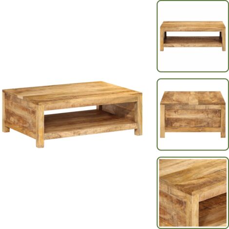 The Living Store Tavolino da Salotto 80x55x30 cm in Legno Massello di Mango - Tavolino in legno massello