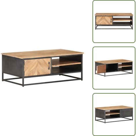 The Living Store Tavolino da Salotto 90x50x35 cm in Massello di Acacia - Tavolino in legno