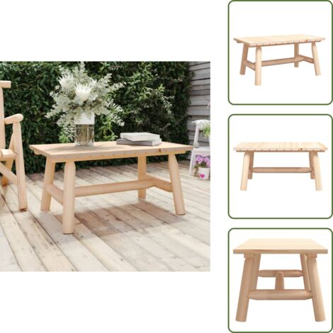 The Living Store Tavolino da Salotto 90x50x41 cm Legno Massello di Abete Rosso - Tavolino in legno