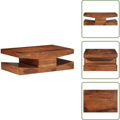 The Living Store Tavolino da Salotto 90x60x30 cm Legno Massello di Acacia - Tavolino in acacia