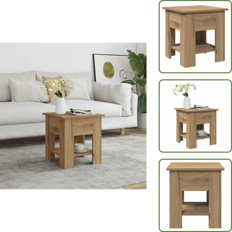 The Living Store Tavolino da Salotto Artigianale 40x40x42 cm Legno Multistrato - Tavolino in truciolato