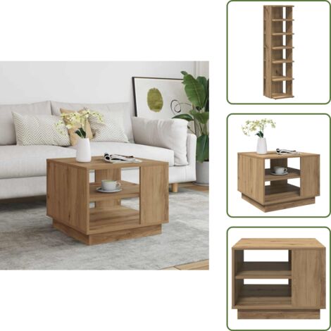 The Living Store Tavolino da Salotto Artigianale 55x55x42 cm Legno Multistrato - Tavolo in truciolato