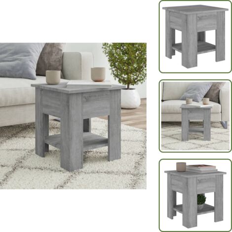The Living Store Tavolino da Salotto Grigio Sonoma 40x40x42 cm Legno Multistrato - Tavolino moderno