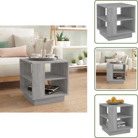 The Living Store Tavolino da Salotto Grigio Sonoma 40x40x43 cm Legno Multistrato - Tavolo da soggiorno