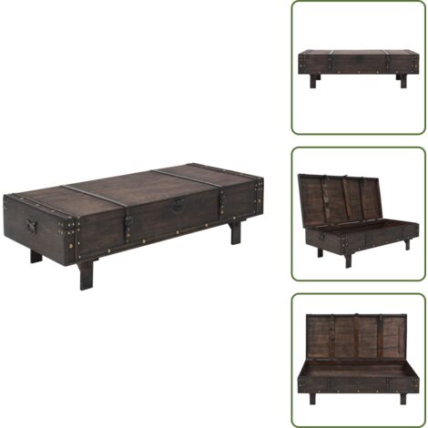 The Living Store Tavolino da Salotto in Compensato Vintage 120x55x35 cm - Tavolino in compensato