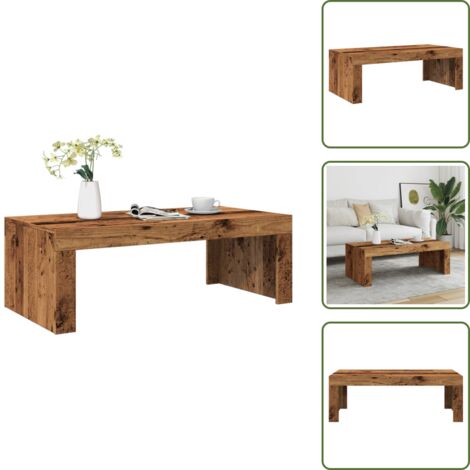 The Living Store Tavolino da Salotto Legno Antico 102x50x35 cm in Truciolato - Tavolo in truciolato