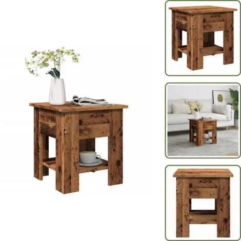 The Living Store Tavolino da Salotto Legno Antico 40x40x42 cm Legno Multistrato - Tavolo in legno