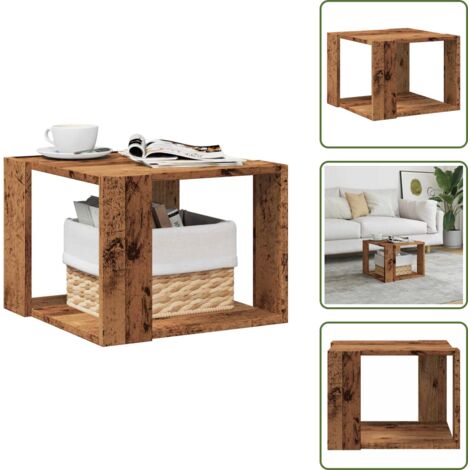 The Living Store Tavolino da Salotto Legno Vecchio 40x40x30 cm Legno Multistrato - Tavolo in legno