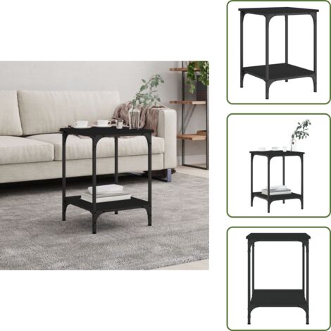 The Living Store Tavolino da Salotto Nero 40x40x55 cm in Legno Multistrato - Tavolino in legno multistrato