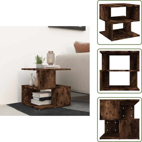 The Living Store Tavolino da Salotto Rovere Fumo 40x40x40cm in Legno Multistrato - Tavolino in legno