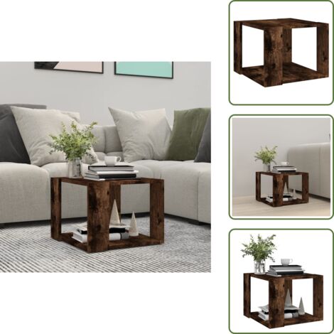 The Living Store Tavolino da Salotto Rovere Fumo 40x40x43cm Legno Ingegnerizzato - Tavolo da caffè