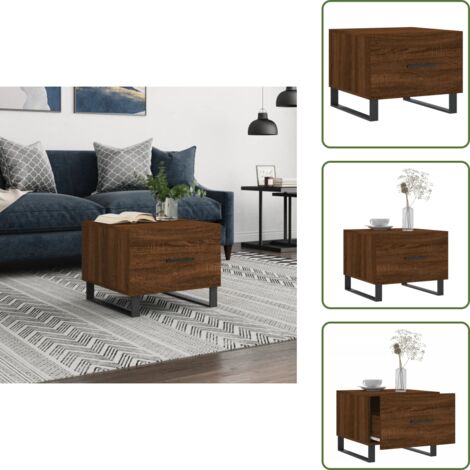 The Living Store Tavolino da Salotto Rovere Marrone 50x50x40cm Legno Multistrato - Tavolino in legno