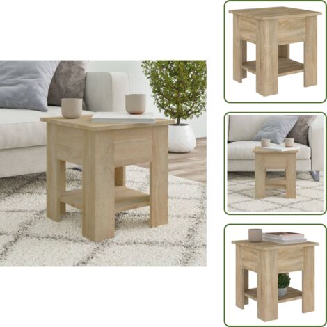 The Living Store Tavolino da Salotto Rovere Sonoma 40x40x42 cm Legno Multistrato - Tavolino in legno