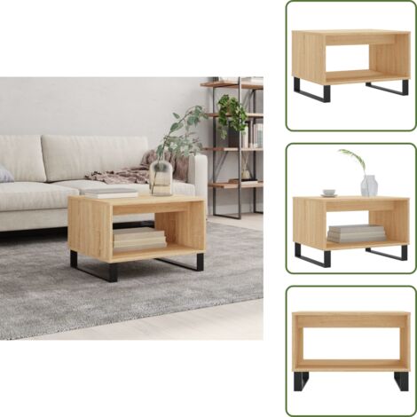 The Living Store Tavolino da Salotto Rovere Sonoma 60x50x40 cm Legno Multistrato - Tavolo in legno