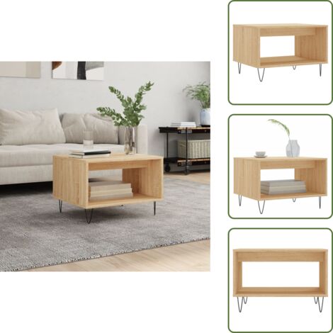 The Living Store Tavolino da Salotto Rovere Sonoma 60x50x40 cm Legno Multistrato - Tavolo in legno