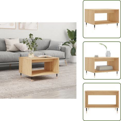 The Living Store Tavolino da Salotto Rovere Sonoma 60x50x40 cm Legno Multistrato - Tavolo in legno