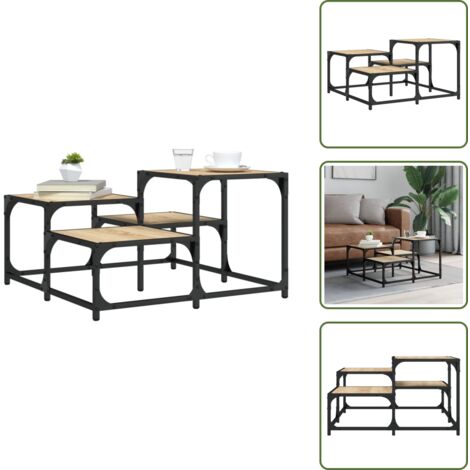 The Living Store Tavolino da Salotto Rovere Sonoma 68x68x40 cm Legno Multistrato - Tavolino in legno multistrato