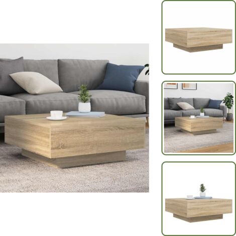 The Living Store Tavolino da Salotto Rovere Sonoma 80x80x31 cm Legno Multistrato - Tavolino in legno