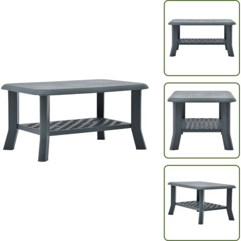 The Living Store Tavolino da Salotto Verde 90x60x46 cm in Plastica - Tavolino all'aperto