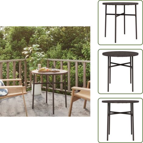 The Living Store Tavolino da Tè Marrone 45 cm in Polyrattan - Tavolo da giardino