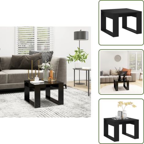 The Living Store Tavolino di Servizio Nero 50x50x35 cm in Truciolato - Tavolino nero