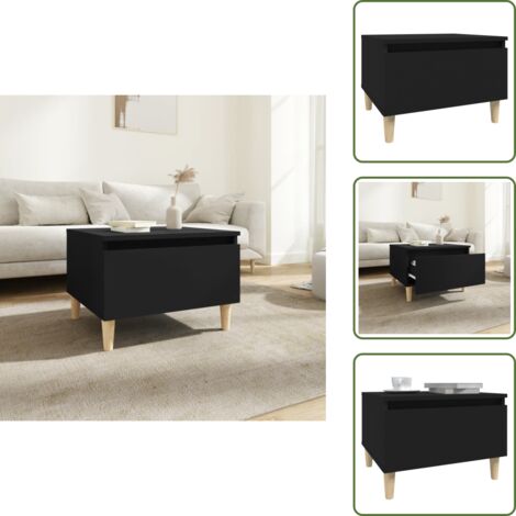 The Living Store Tavolino Nero 50x46x35 cm in Legno Multistrato - Tavolino in legno