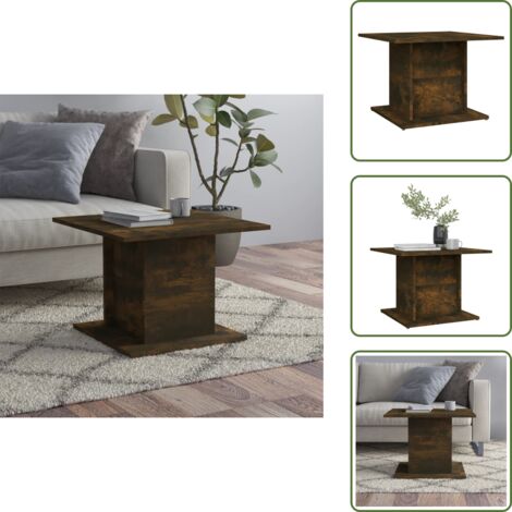 The Living Store Tavolino Salotto Rovere Fumo 55,5x55,5x40cm Legno Multistrato - Tavolo da divano