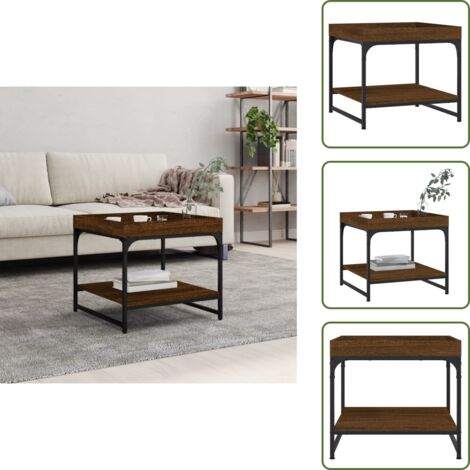 The Living Store Tavolino Salotto Rovere Marrone 49,5x49,5x45 Legno Multistrato - Tavolino in legno