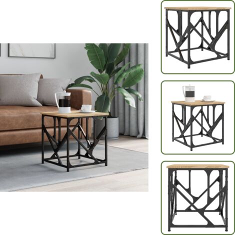 The Living Store Tavolino Salotto Rovere Sonoma 45x45x47,5 cm Legno Multistrato - Tavolino in legno