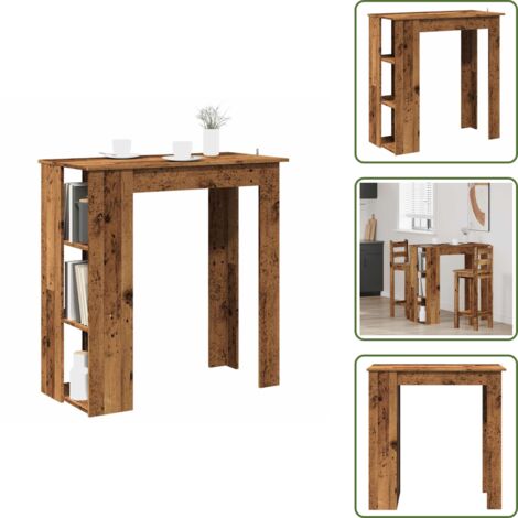 The Living Store Tavolo Bar con Ripiano Antico 102x50x103,5 cm Truciolato - Ripiano