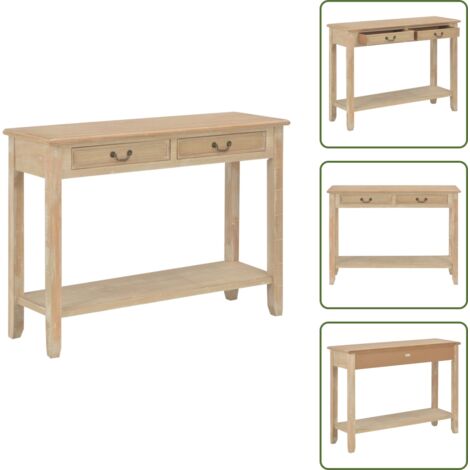 The Living Store Tavolo Consolle 110x35x80 cm in Legno - Tavolino di servizio