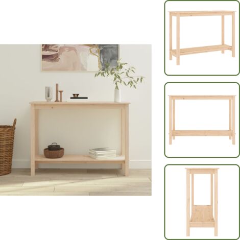 The Living Store Tavolo Consolle 110x40x80 cm in Legno Massello di Pino - Tavolo in pino